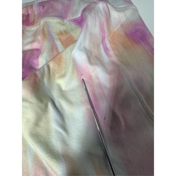 Old Navy Active Leggings Womens Powersoft Tie Dye Size L Pink Yellow White - Picture 9 of 12